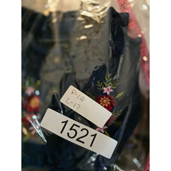 Girls Embroidered Denim Tunic Dress With Button Details & Elastic Waist - Size 4 - Picture 8 of 8